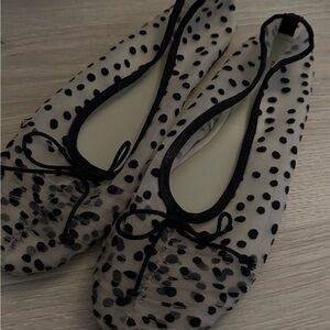 Zara Black and White Polka Dot Flats